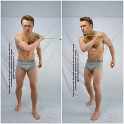 Wounded Male Pulling Arrow out of Shoulder Pose