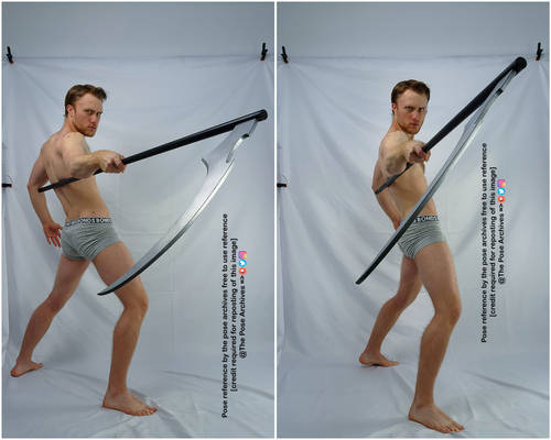 Male with Scythe Battle Stance