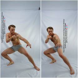 Male Battle Stance with Kunai Pose 1