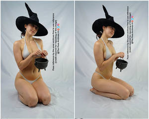 Female Witch Kneeling Pinup Pose