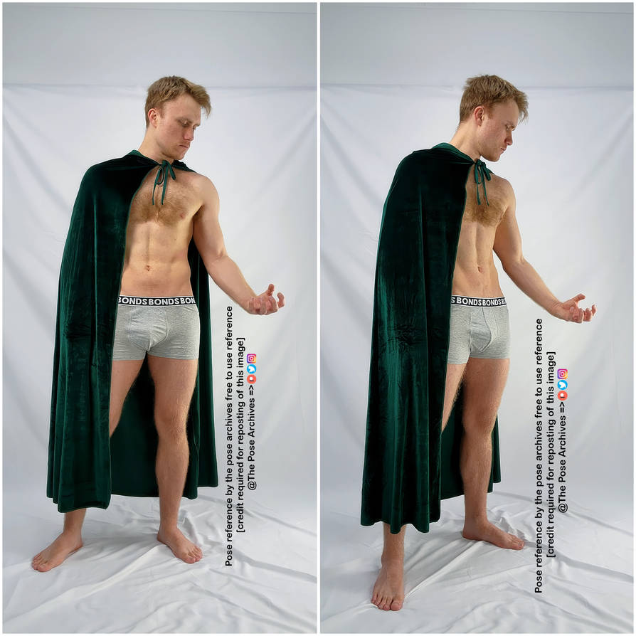 Male Standing with Cloak Menacing Pose