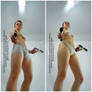 Male and Female Dual Pistols Low Angle Pose