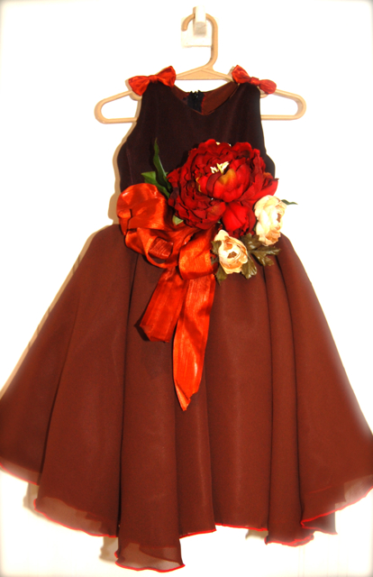 Chocolate flowergirl gowns