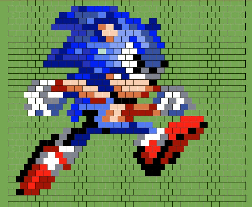 Sonic beading pattern peyote stitch vertical by dragonariaes on DeviantArt