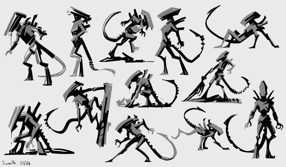 Alien Poses (08-24) by Samo94 on DeviantArt