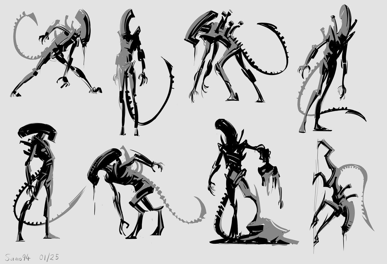 Alien Pose Sheet (01-2025) by Samo94 on DeviantArt