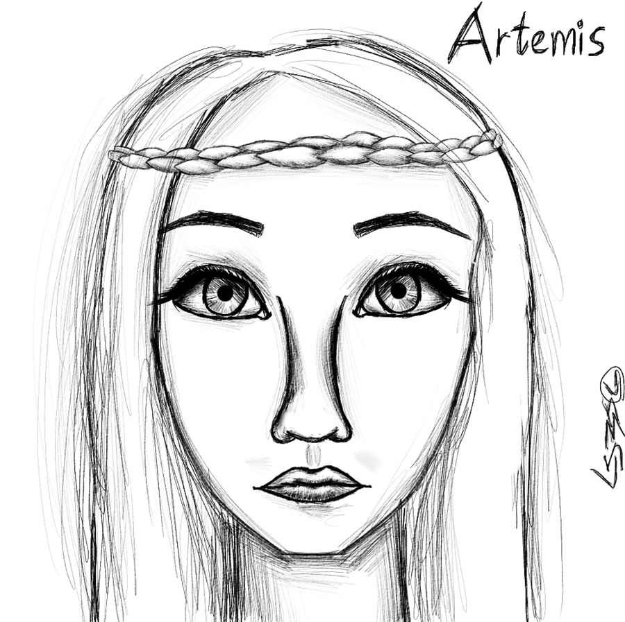 Artemis Goddess Sketch by LilachSigal on DeviantArt