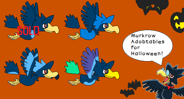 Murkrow Adoptables for Halloween! -3 of 4 Opened-