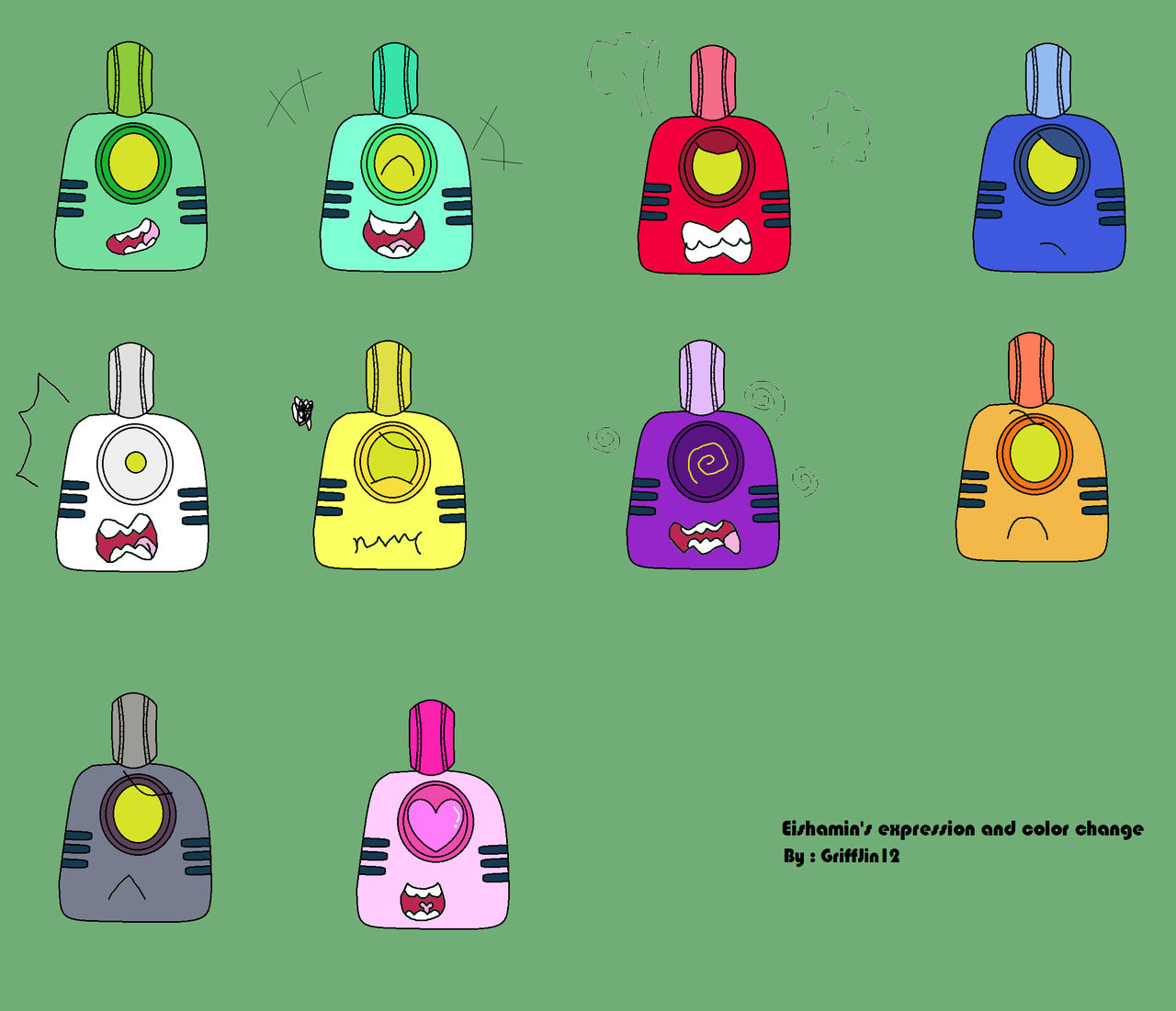 Eishamin's expressions and color change by RoyalClaws12 on DeviantArt