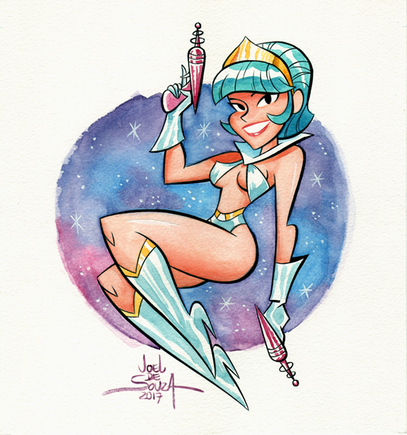 Space Girl Pinup Painting - FOR SALE - on eBay NOW