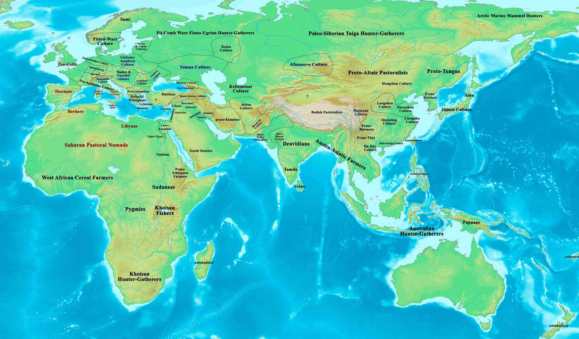 Old World reference map, 3000 BC by OneHellofaBird on DeviantArt