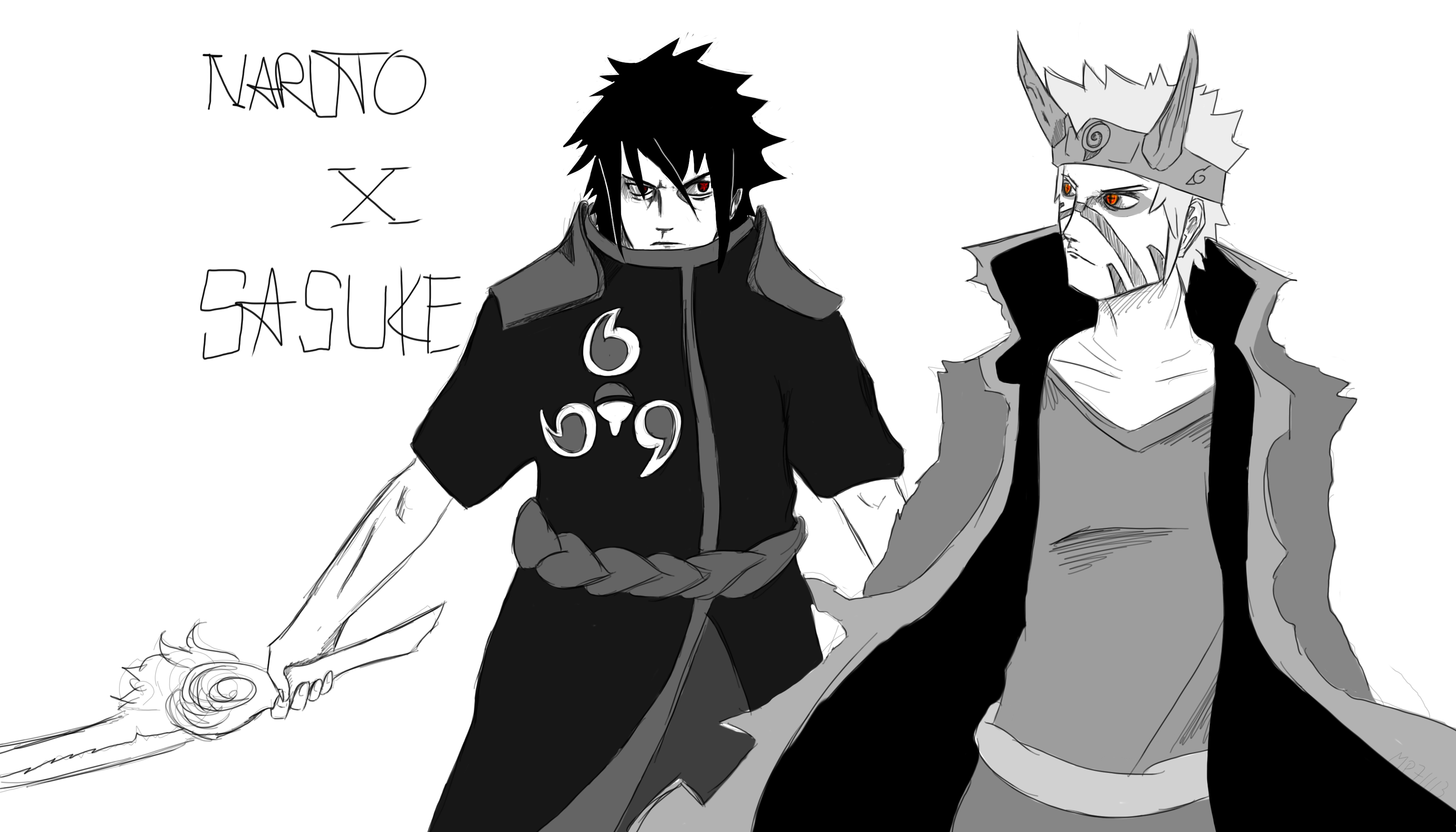 Future Naruto X Sasuke Sketch Part 2