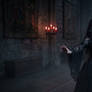 Gothic Vampire Woman in Candlelight