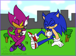 Giant Sonic and Espio -PC- by Amandaxter