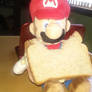 Mario eating a sandwich