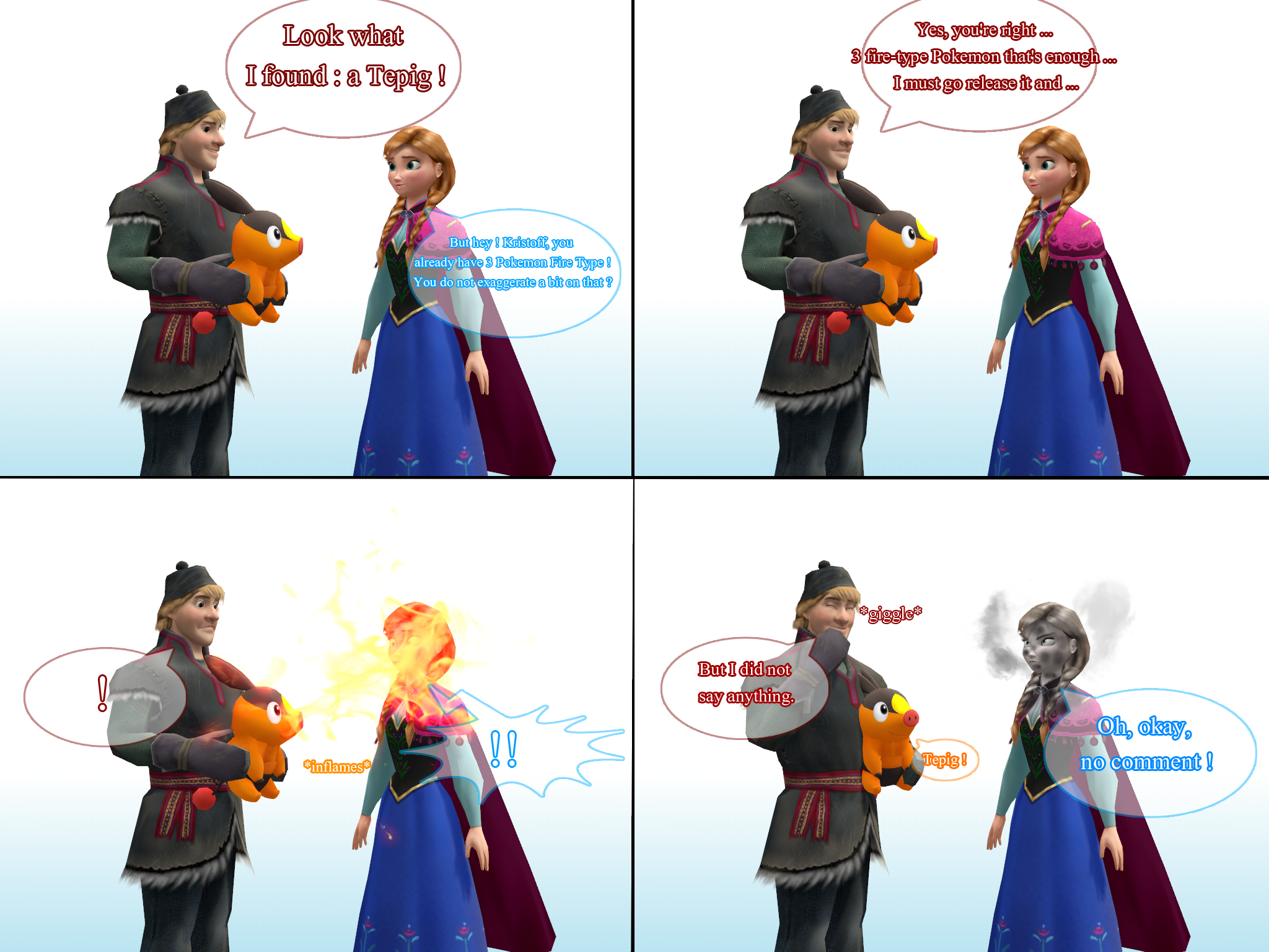 MMD Frozen-PKMN Comic - Not only Kristoff burned !