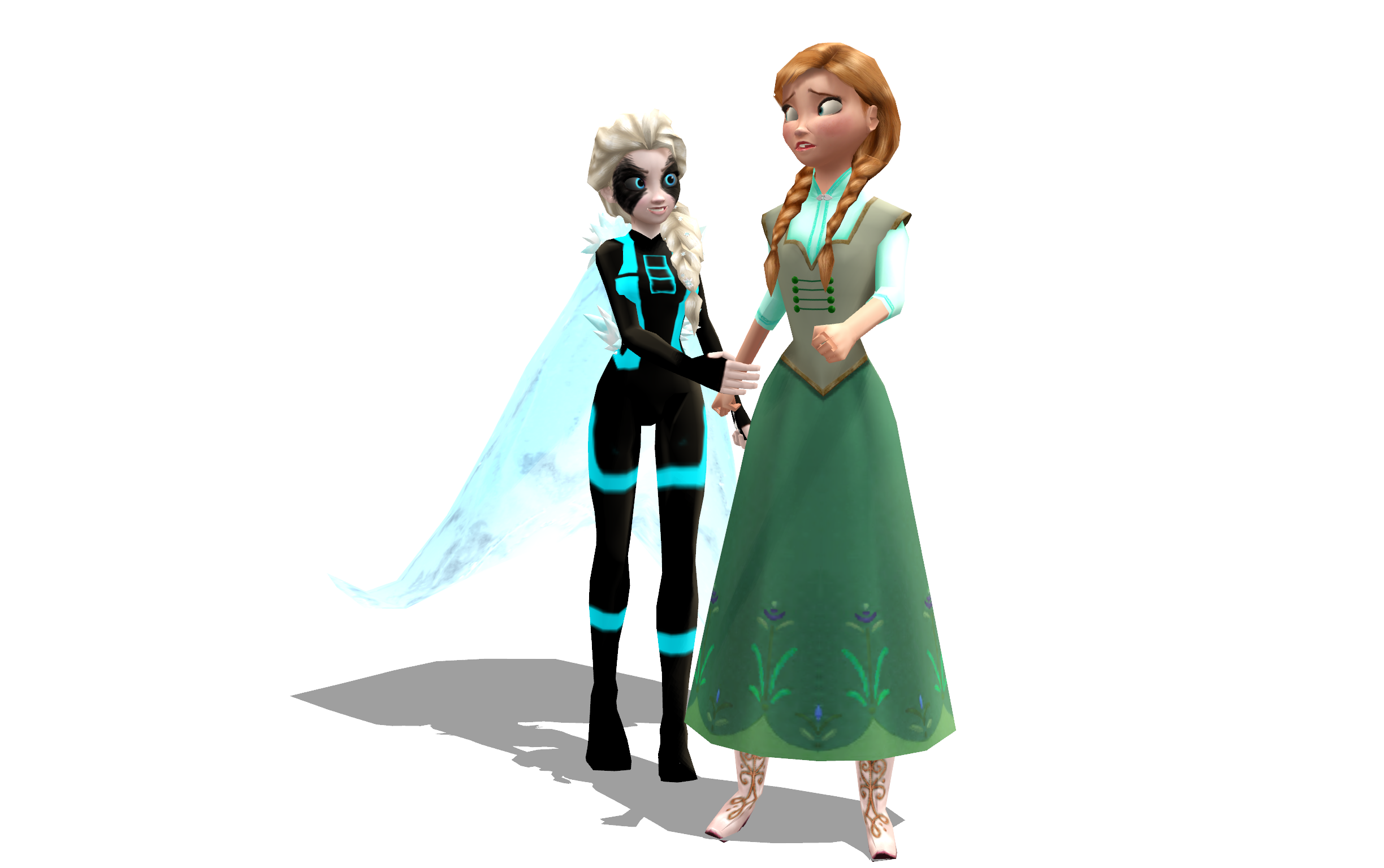 Elsa Hello MMD Frozen - Tron-Elsa - Hello, sis' ! by LordBlackTiger666 on DeviantArt