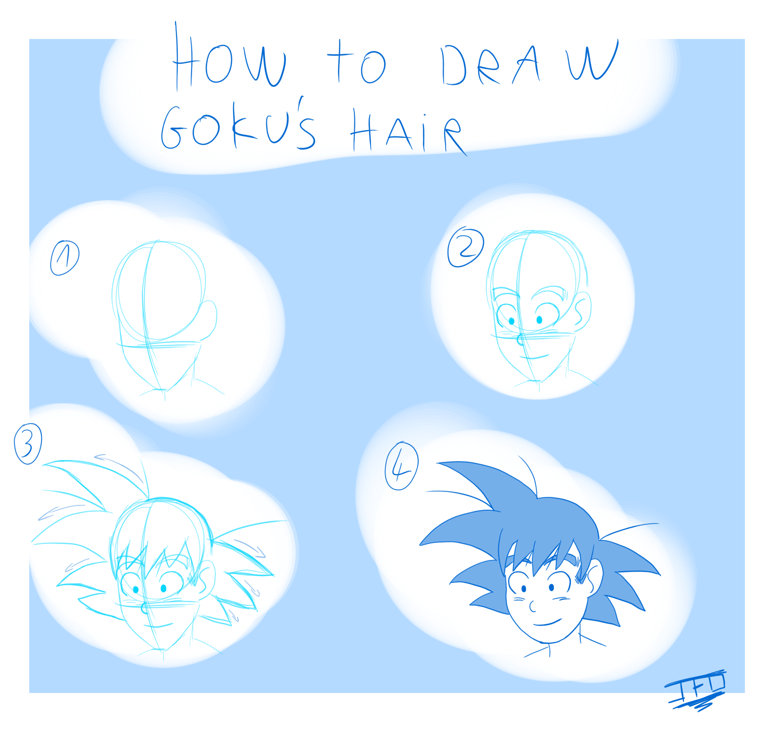 Tutorial - How to draw Goku's hair by LordBlackTiger666 on DeviantArt Tutorial - How to draw Goku's hair by LordBlackTiger666 on DeviantArt