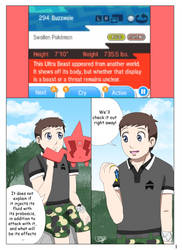 Muscle Growth Comic - Buzzwole's special fluid 1 by LordBlackTiger666