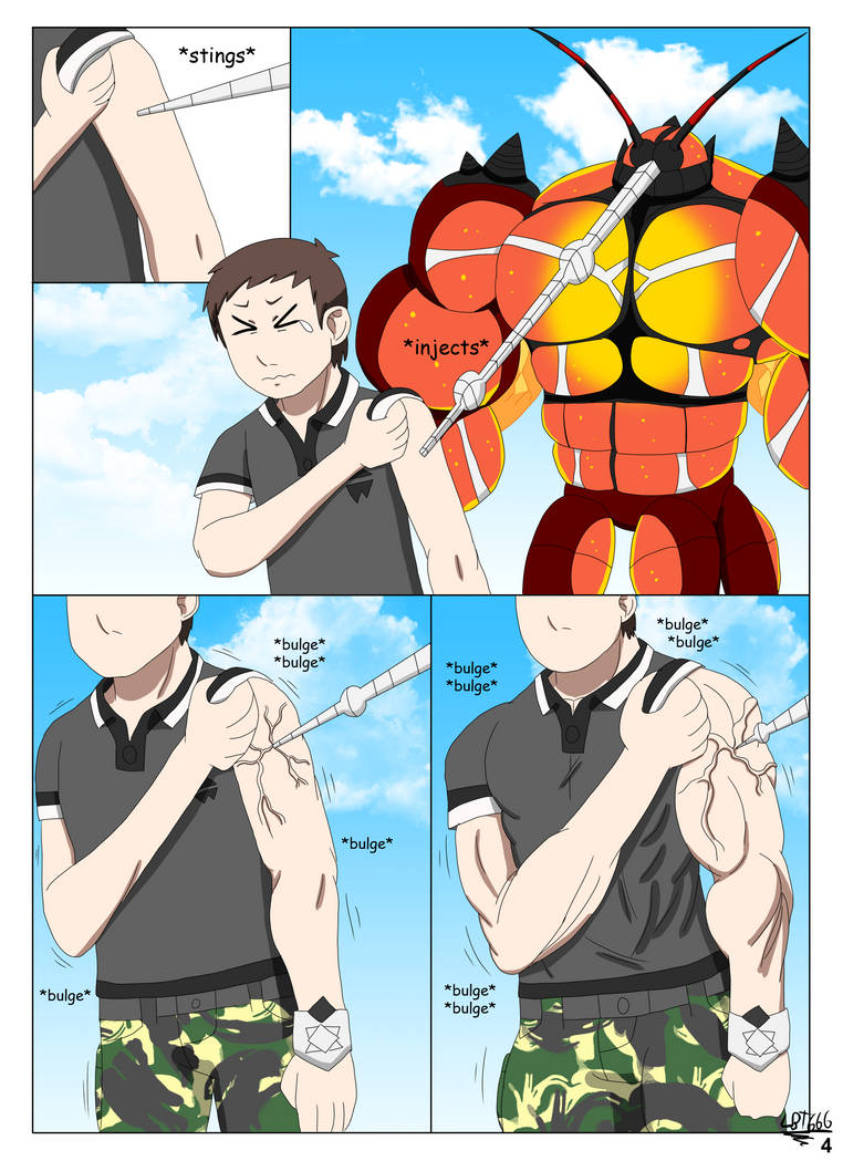 Muscle Growth Comic Buzzwole's special fluid 4 by LordBlackTiger666