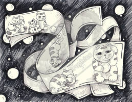 Luck Cats - ink