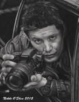Jensen Ackles with Camera - Graphite Portrait