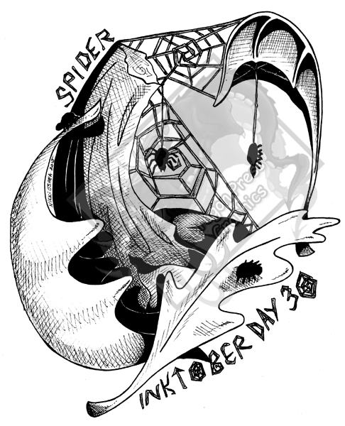 Inktober Day 30 - Spider by DragonPress