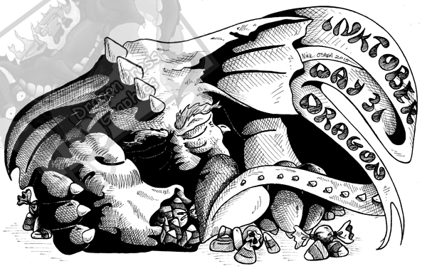 Inktober Day 31 - Dragon by DragonPress