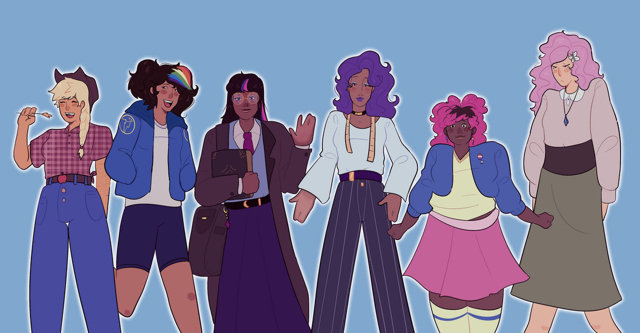 Mlp Blue Raspberry Human Deviantart Mlp as humans by dawnkeys on DeviantArt
