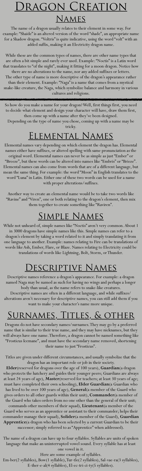 Good Dh Names FH: Dragon Names by EdenTheBirb on DeviantArt