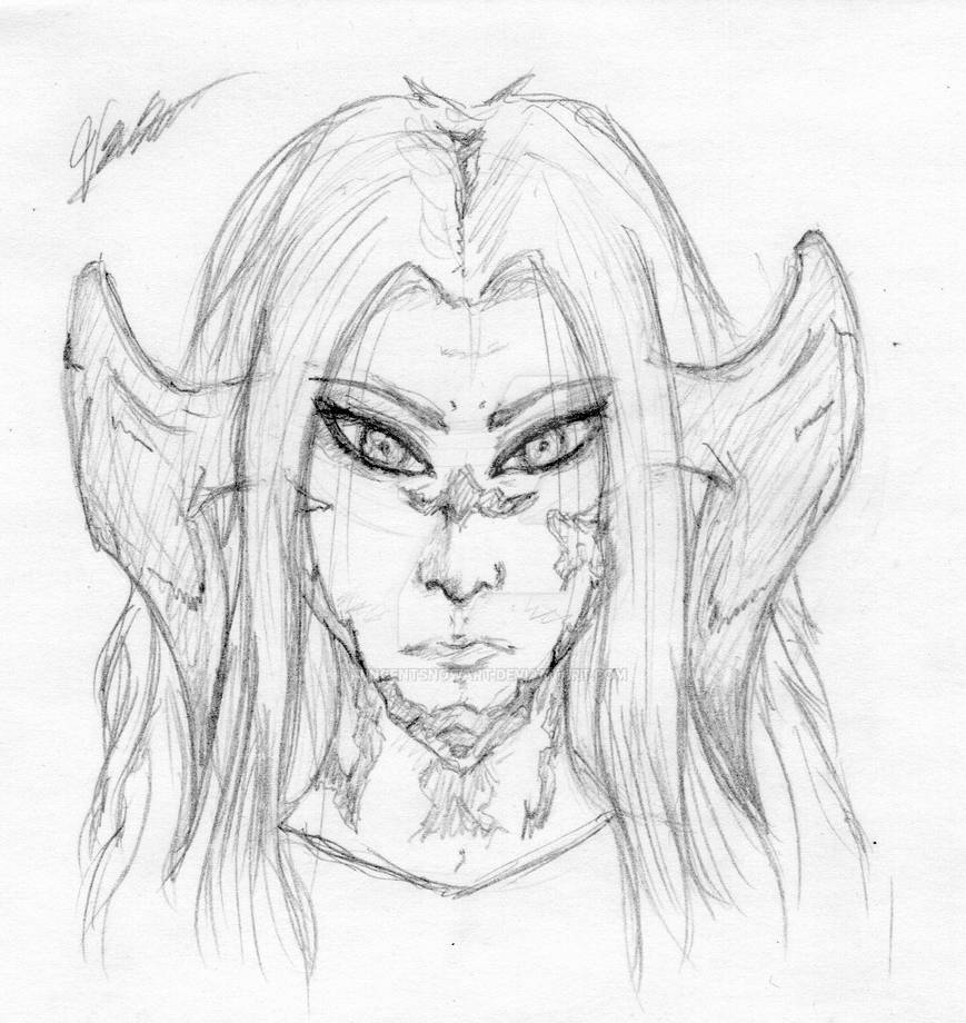 Nergui's face. by vincentsnowart on DeviantArt