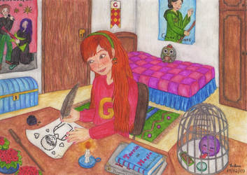 Ginny Weasley in her room