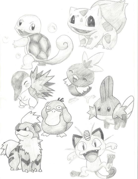 Pokemon Pencil Drawings by ChloeisaCookie on DeviantArt. 