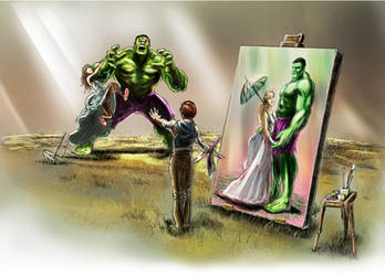 Hulk wedding portrait