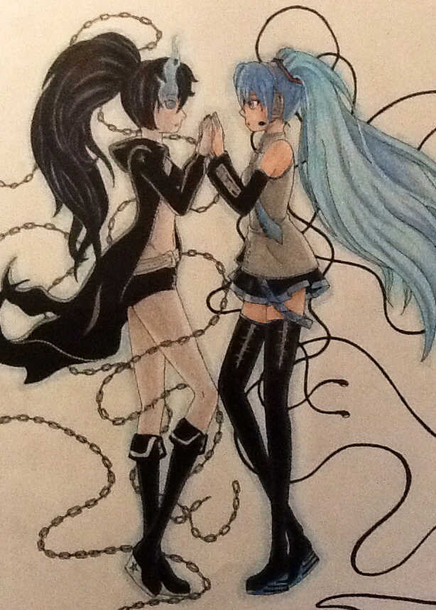 Black rock shooter and hatsune miku