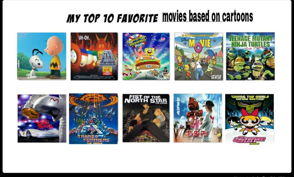 top 10 best movies based on cartoons by saiyanpikachu on DeviantArt