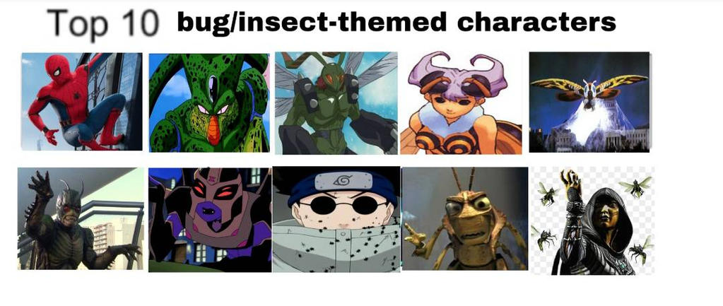top 10 bug/insect themed characters by saiyanpikachu on DeviantArt