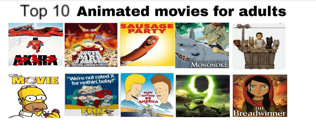 Top 10 Animated Films For Adults By Saiyanpikachu On Deviantart