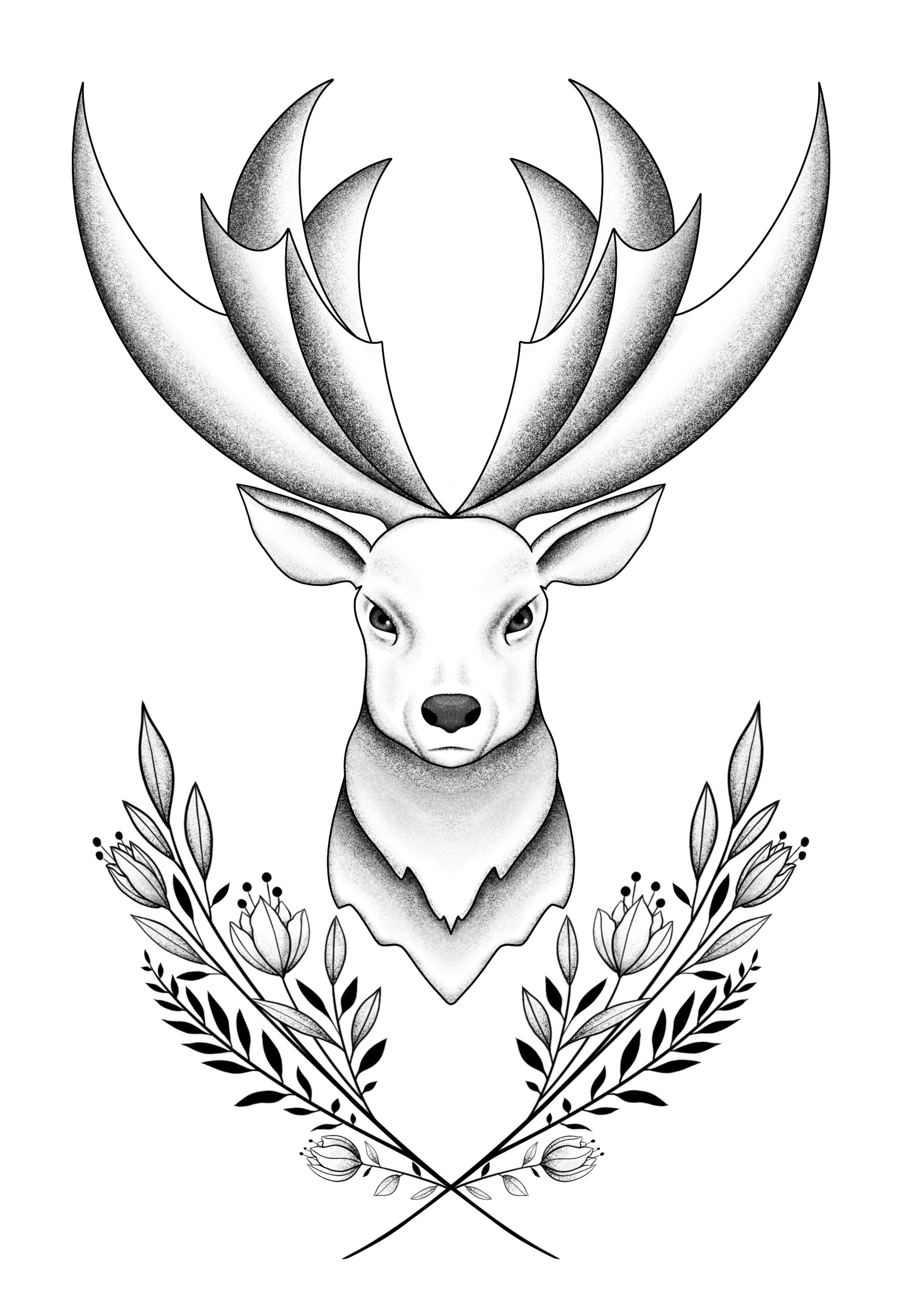 Deer tattoo design by Soppeldunk on DeviantArt Deer tattoo design by Soppeldunk on DeviantArt