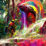 Jungle rainbowfall