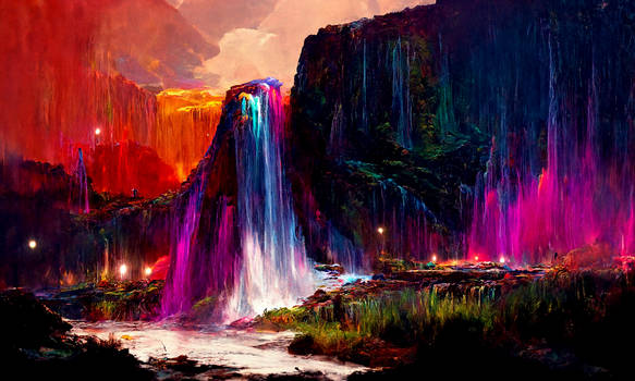 Rainbowfall at night