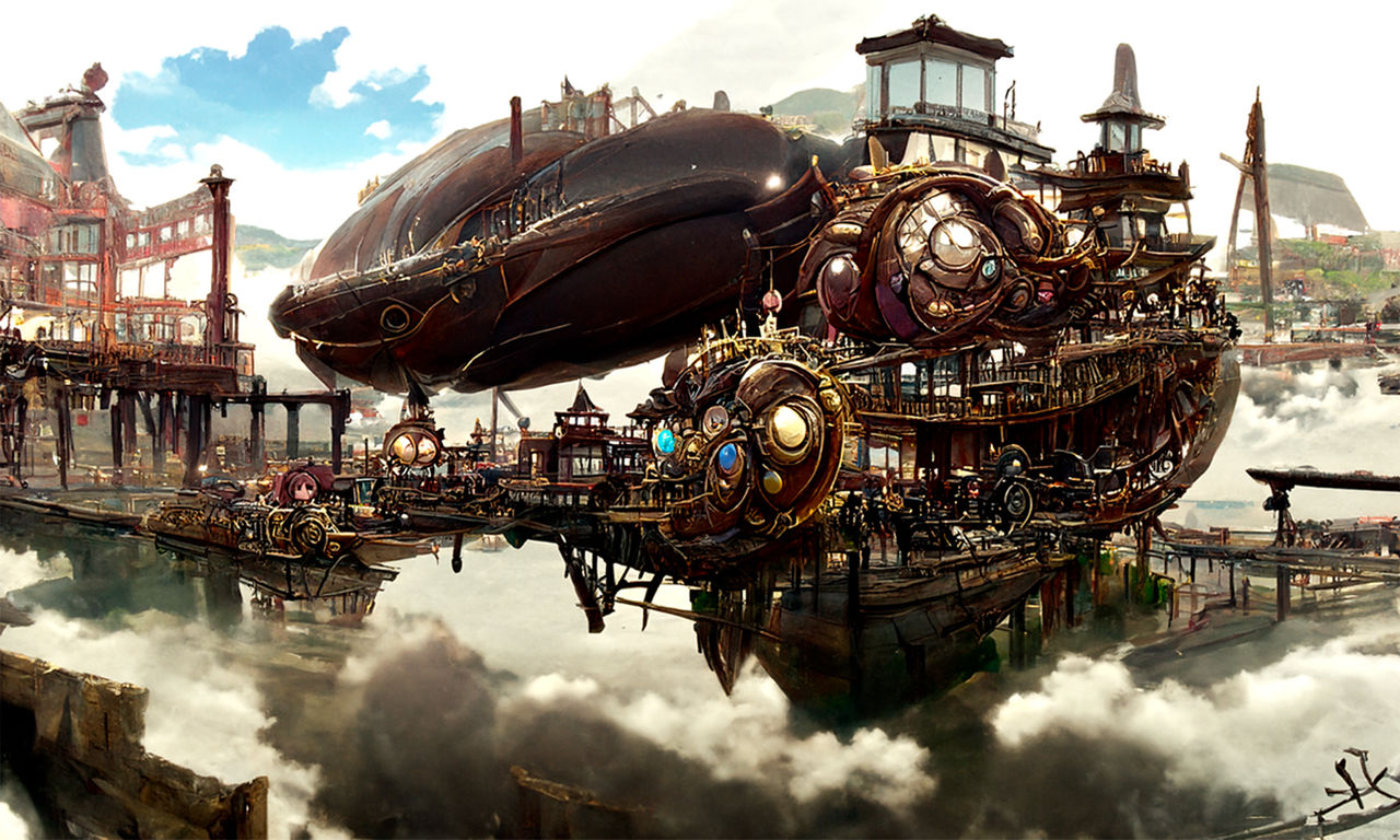 Atompunk Zeppelin Steampunk zeppelin by RasrGallery on DeviantArt