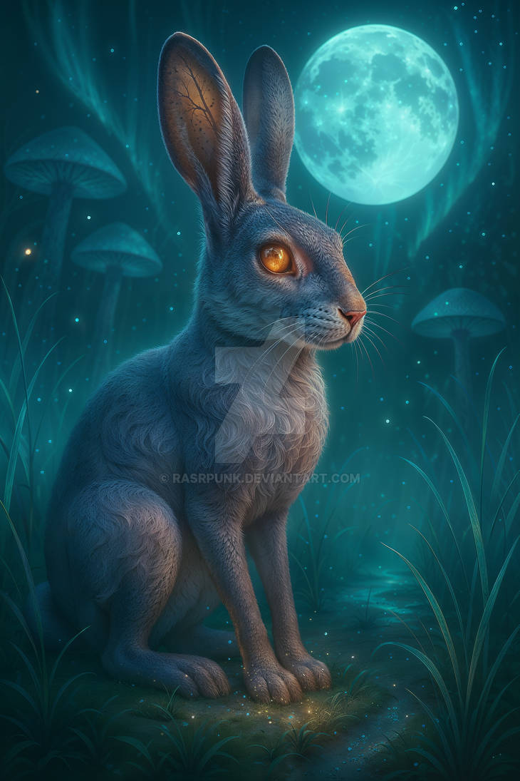 Surreal Moonlight Rabbit by Rasrpunk on DeviantArt