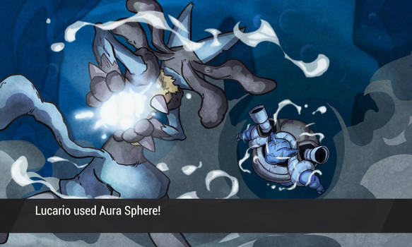 Lucario used Aura Sphere!