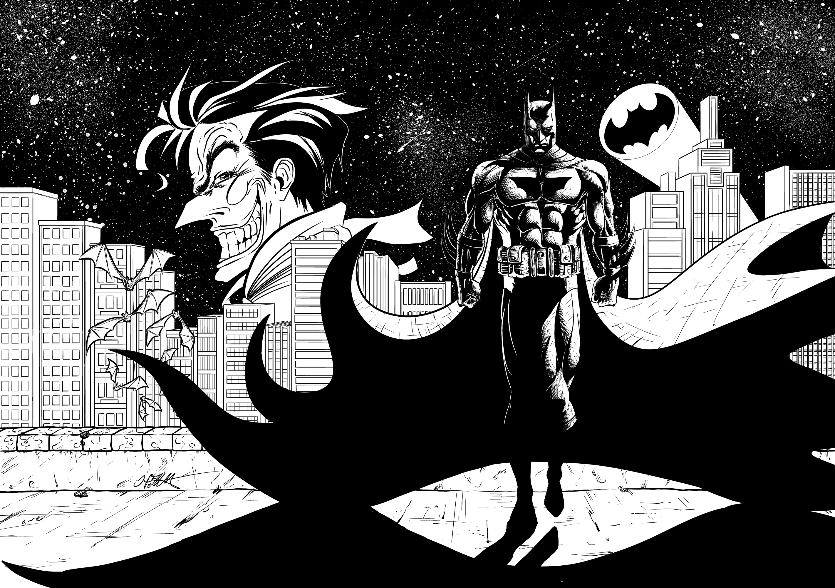 Batman Direct Line Commission 001 - Batman - Line Art by iamjamesporter on DeviantArt