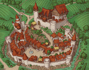 Medieval Fantasy Town Map