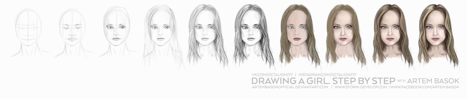 Drawing a girl. Step by step With Artem Basok