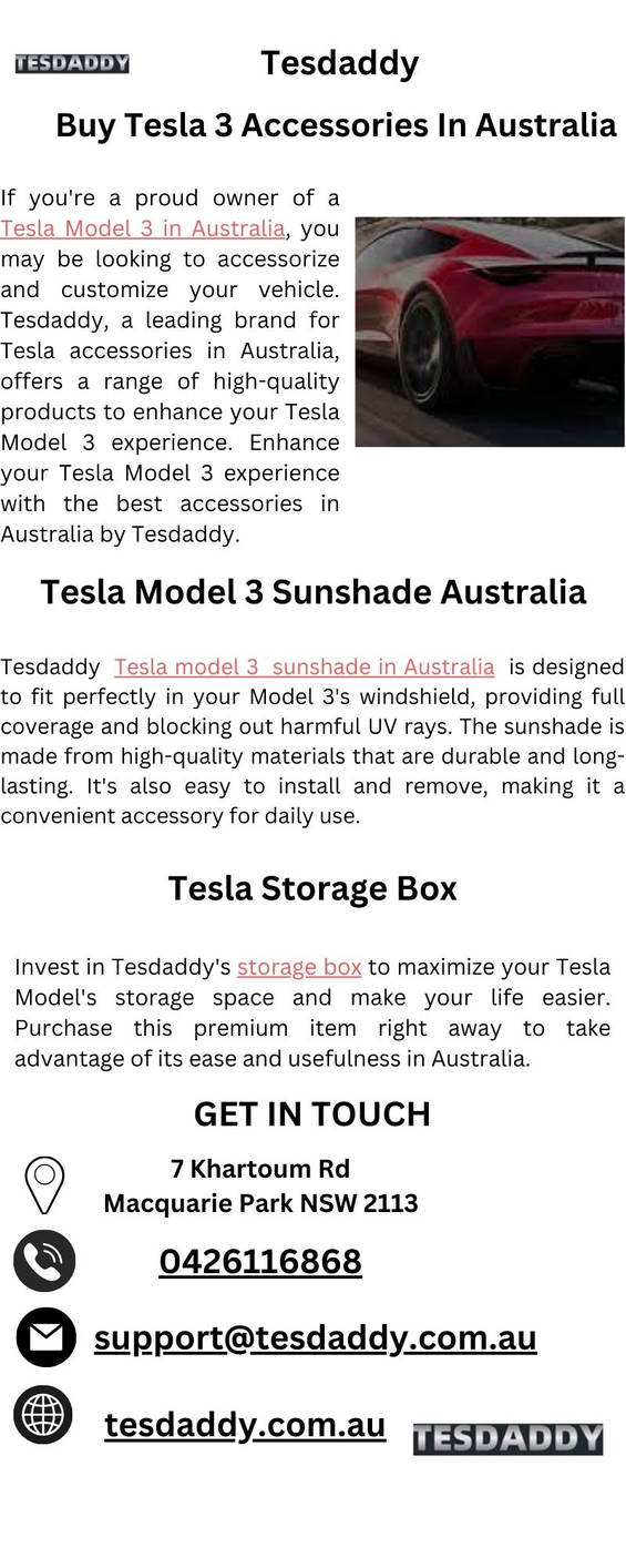Your Tesla Accessories