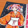 Pink Hair , Orange Yukata