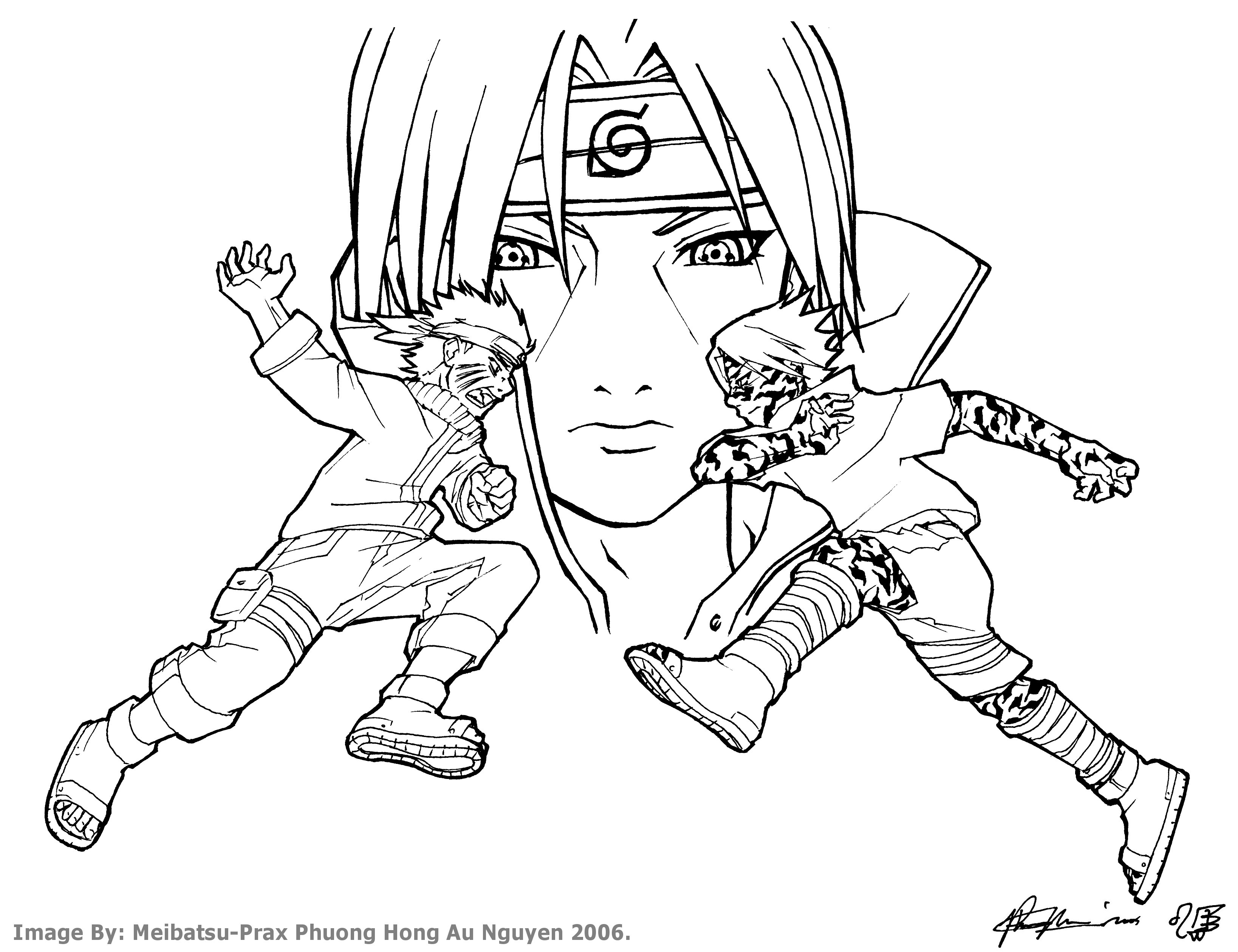 Naruto vs Sasuke w. Itachi bg